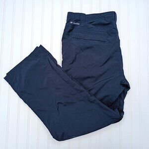 Columbia Pants Mens 42 x 32 Navy Blue Omni Shade Convertible Zip Off Cargo Nylon